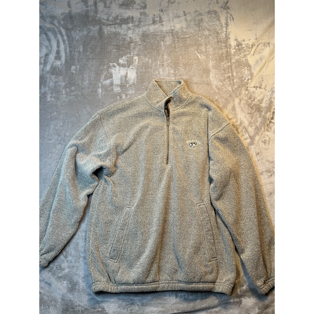 Big Dogs Mens Jacket Small Gray Heather Pullover Mock Neck Quarter Zip